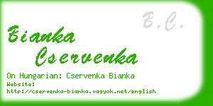 bianka cservenka business card